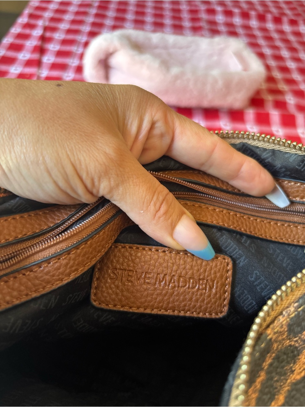 Steve Madden Leopard-Print Pouch in Black and Brown - Picture 2 of 6